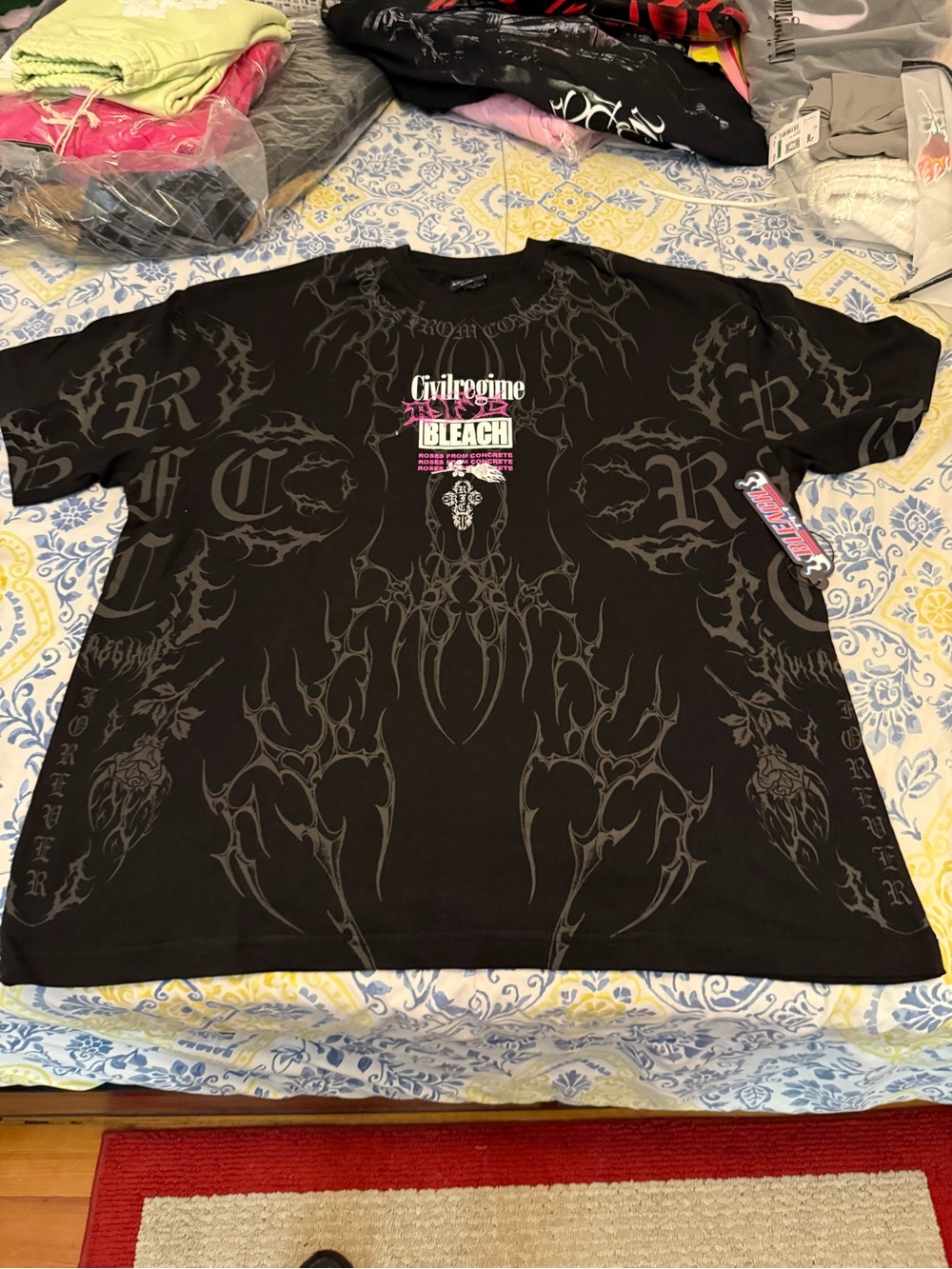 Civil Regime Grimmjow Men's BLEACH Graphic Short Sleeve T-Shirt - Black